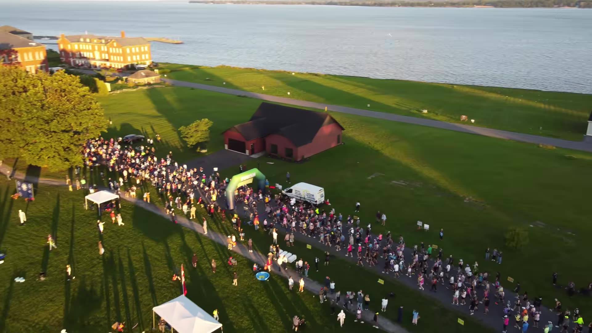 The start line at the Madison Barracks Polo Fields